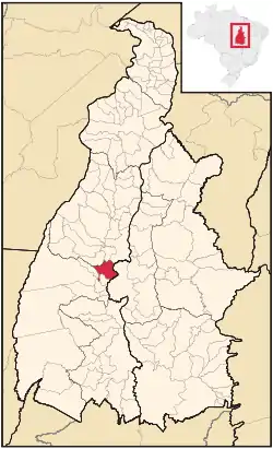 Localização de Paraíso do Tocantins no Tocantins