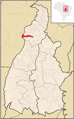 Localização de Pau d'Arco no Tocantins