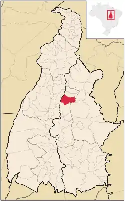 Localização de Pedro Afonso no Tocantins