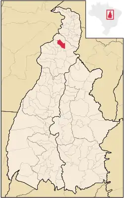 Localização de Piraquê no Tocantins