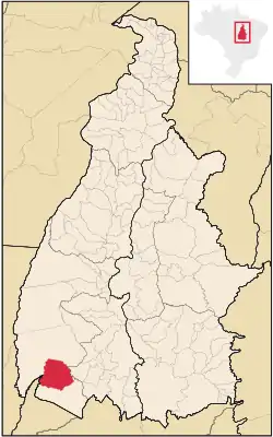 Localização de Sandolândia no Tocantins