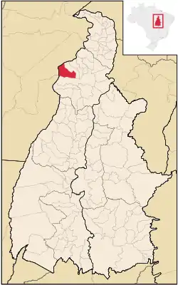 Localização de Santa Fé do Araguaia no Tocantins
