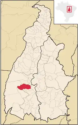 Localização de Santa Rita do Tocantins no Tocantins