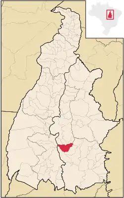 Localização de Santa Rosa do Tocantins no Tocantins