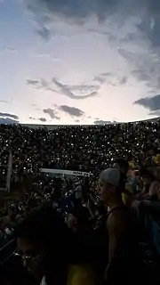 Torcida do Mirassol comemora com show de luzes o acesso à Série B.