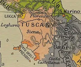 Localização de Presídios da Toscana