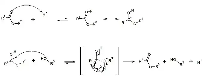 Mecanismo de transesterificação ácida