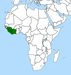 Distribuição mundial de Triphyophyllum