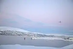 O aeroporto de Tromsø em janeiro