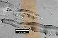 Trincheiras a leste de Albor Tholus, visto pela HiRISE sob o programa HiWish.