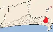 Localização do bairro em Praia Grande