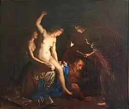 Óleo sobre tela atribuído a Alessandro Turchi, 1713