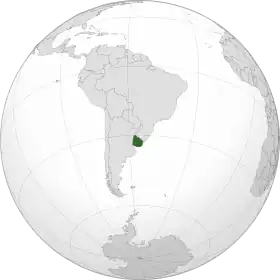 Localização Uruguai