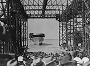Yorktown após o lançamento.4 de abril de 1936.