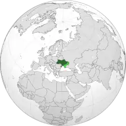 Localização de Ucrânia