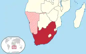 Localização de África do Sul
