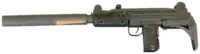 Uzi com silenciador.
