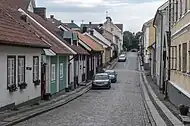 A rua Västerlånggatan na Cidade velha (Gamla stan)
