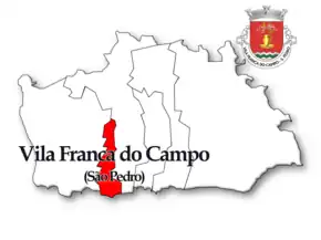 Localização no município de Vila Franca do Campo