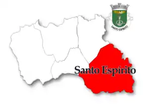 Localização no município de Vila do Porto