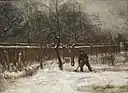 O Jardim Paroquial de Nuenen no Inverno, óleo sobre tela em painel, janeiro de 1885, Norton Simon Museum, Pasadena (F194, JH603)