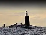 O HMS Vanguard, o primeiro submarino de sua classe, comissionado em 1993.