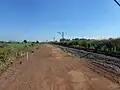 Obras de terraplanagem para duplicação da ferrovia em Indaiatuba