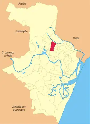 Localização do bairro Vasco da Gama no Recife