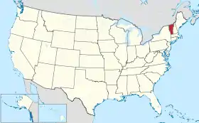 Localização de Vermont nos Estados Unidos