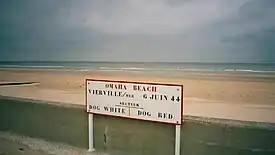 Setores "Dog White" e "Dog Red" na Praia de Omaha, em Vierville-sur-Mer