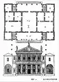 Planta e elevação da villa nos Quattro Libri