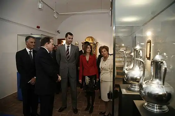 José António Falcão guia a visita do Presidente da República, Prof. Aníbal Cavaco Silva, e dos Príncipes das Astúrias ao Museu Episcopal de Beja (2008)
