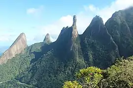 Vista do Dedo de Deus, no Mirante do Soberbo, na cidade de Guapimirim.