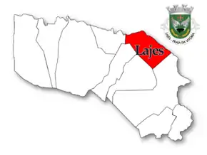 Localização no município de Praia da Vitória