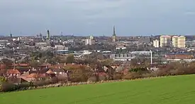 Wakefield vista do Castelo de Sandal