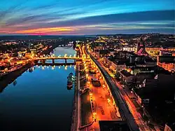 Vista aérea do centro da cidade