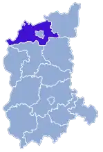 Localização do Condado de Gorzów na Lubúsquia.