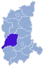 Localização do Condado de Krosno na Lubúsquia.