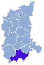 Localização do Condado de Żagań na Lubúsquia.