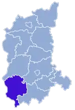 Localização do Condado de Żary na Lubúsquia.