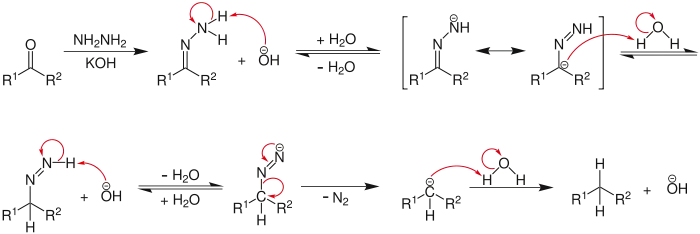 Mecanismo da reação de Wolff-Kischner