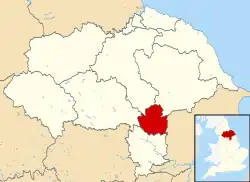 Autoridade unitária de Iorque mostrada dentro de North Yorkshire e Inglaterra