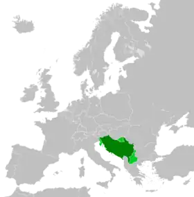 Localização de Iugoslávia Federal Democrática