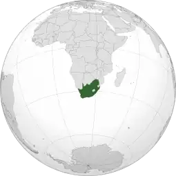 Localização da África do Sul