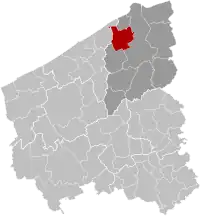 O município de Zuienkerke na Província de Flandres Ocidental