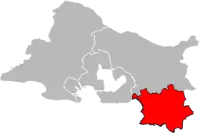 Situation de l'arrondissement de Marseille dans le département Bouches-du-Rhône.