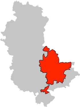 Situation de l'arrondissement de Lyon dans le département Métropole de Lyon.