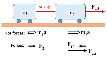 Forces 2 carts connected by string.jpg